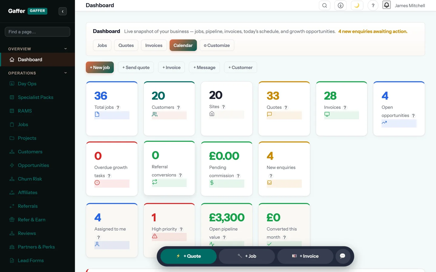 Gaffer demo dashboard